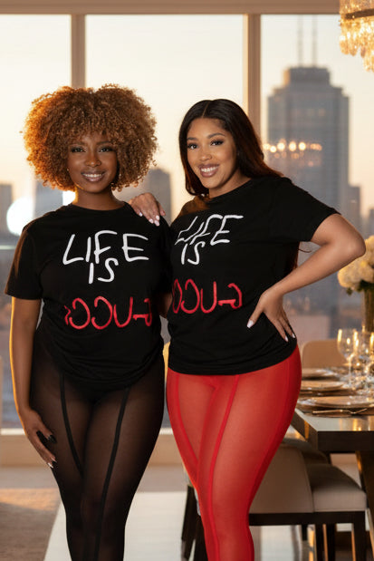 Life Is Good Black Tee Curvy