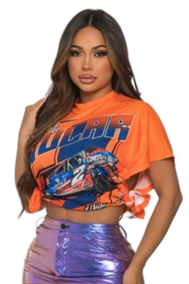 Motor Sports Tee - Orange - Final Sale