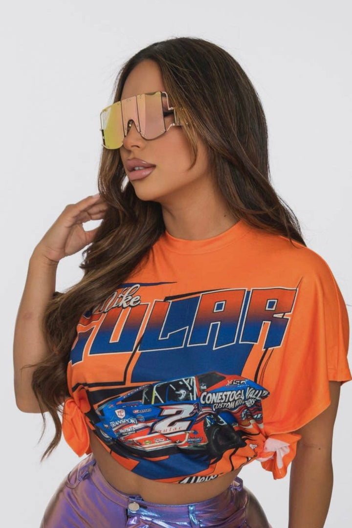 Motor Sports Tee - Orange - Final Sale