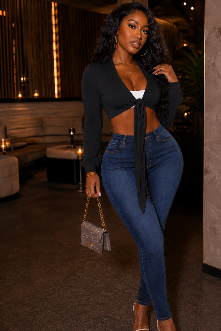 Sincerely Yours Crop Top - Black