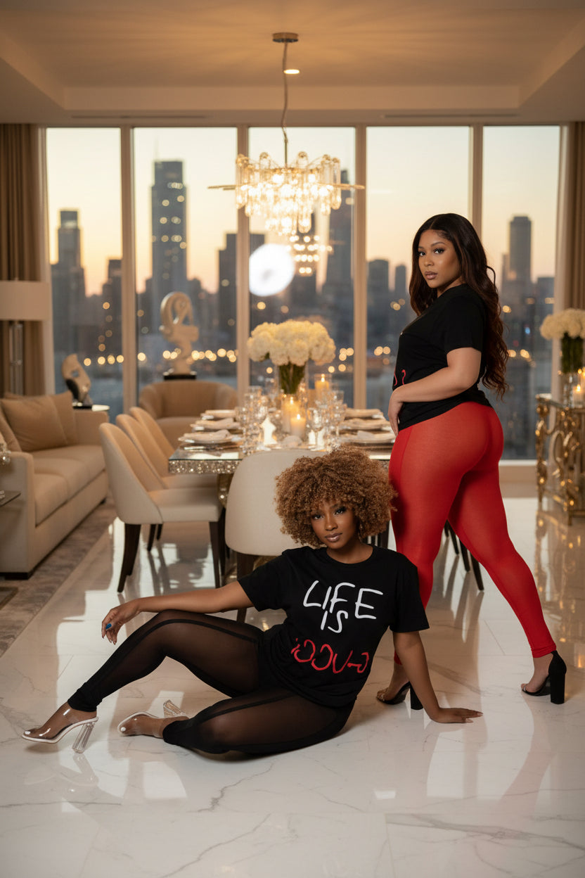 Birthday Suit Mesh Leggings Black