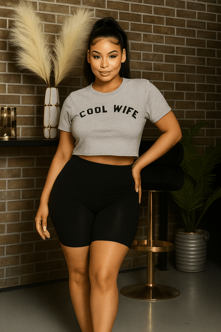 Cool Wife Crop Top Tee - Final Sale