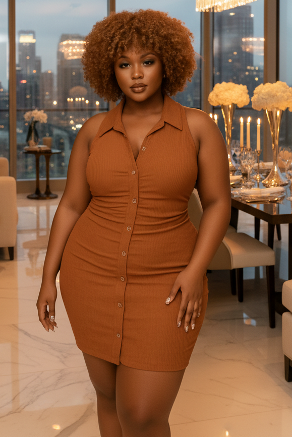 India Mini Dress Brown