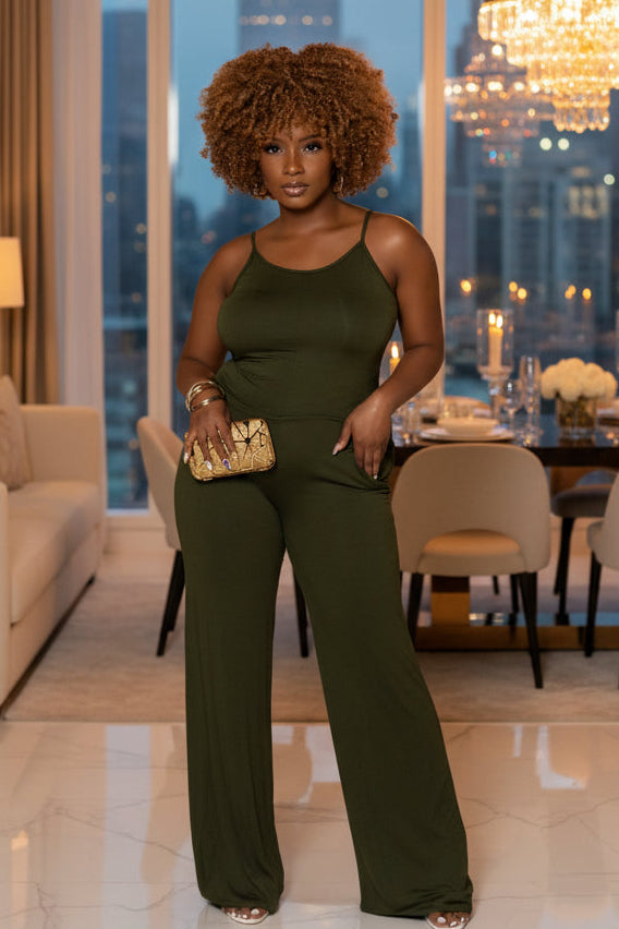 Chill Days Jumpsuit Olive