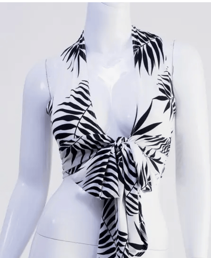Sultry Desires Front Tie Crop Top